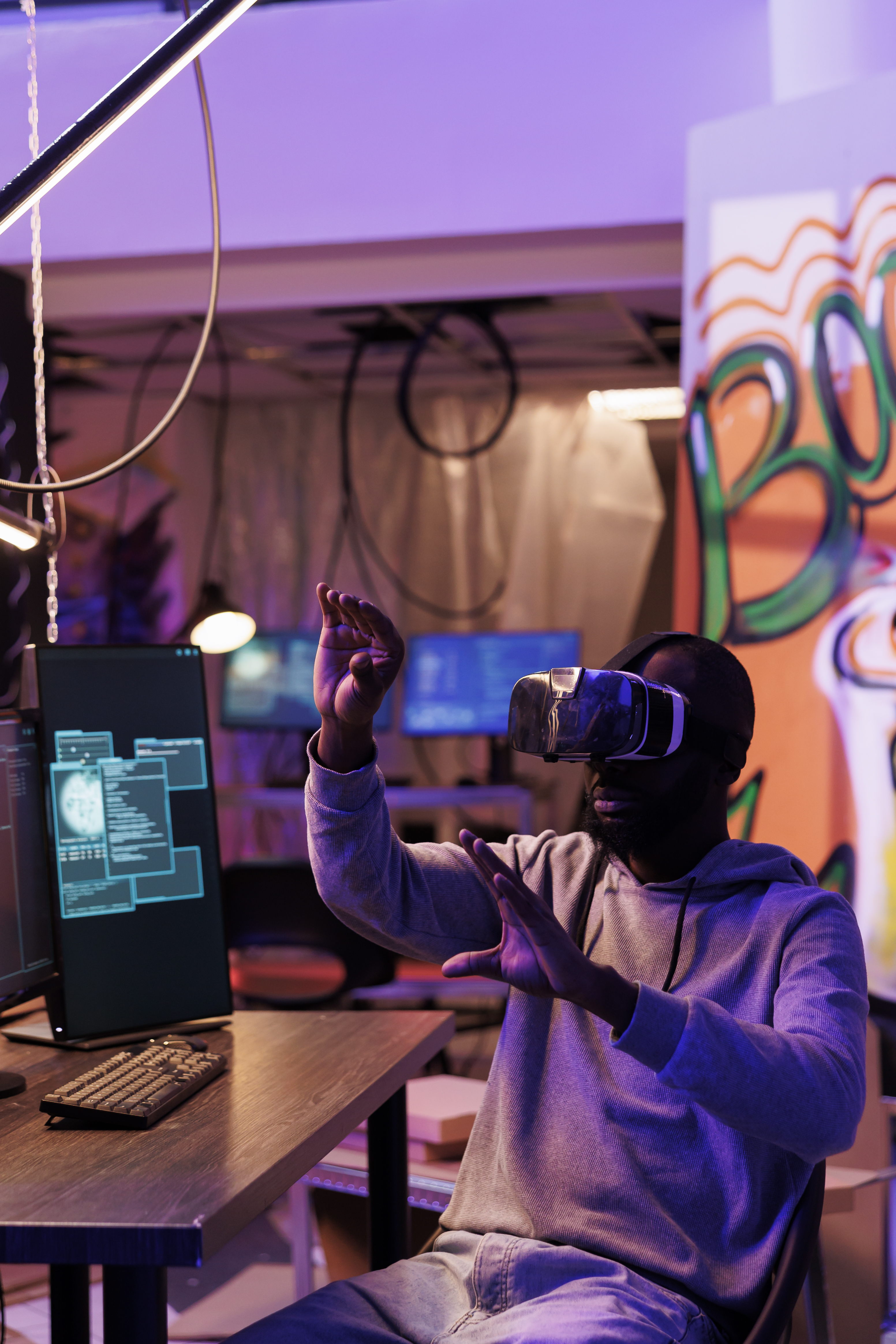 Content creator editing on a laptop